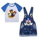 thumbnail image 4 of Camiseta de manga corta de algodón de la Patrulla Canina para bebés + pantalones cortos vaqueros con cinturón, trajes de dos piezas, conjunto de ropa de verano para niños pequeños de 1 a 4 años, 4 of 5