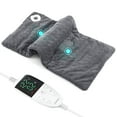 thumbnail image 1 of Costway Weighted Heating Pad with 2 Massagers Massaging Vibration 5 Heating Levels 9 Modes Gray, 1 of 10