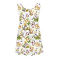 thumbnail image 6 of hengsof Girls Sleeveless Dress 3-14 Years Fashionable Sweet Floral Print A-Line Pocket Shift Sundress for Kids Spring Summer Casual Outfit, 6 of 7