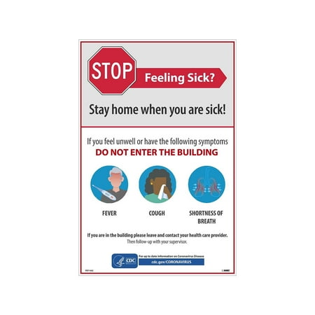 UPC: 0887481155814 | National Marker Vinyl Poster   Stop – Feeling Sick?   18  x 12   White/Red/Blue (PST142C)