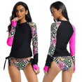 thumbnail image 5 of Lishi Geometric Women's Long Sleeve Rash Guard Swimsuit Set - UV Protection, Two-Piece Bathing Suit, 5 of 5