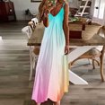 thumbnail image 2 of Maxi vestidos de verano para mujer, informal, con cuello en V, sin mangas, vacaciones, playa, vestido largo Fridja  hj4906, 2 of 4