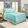 thumbnail image 4 of Nestl Extra Deep Pocket Twin Sheets - 4 Piece Soft Microfiber Bed Sheets Set Fits 18"-24" Mattresses, Light Blue, 4 of 8