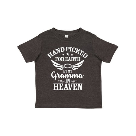 

Inktastic Handpicked for Earth by My Gramma in Heaven with Angel Wings Gift Toddler Boy or Toddler Girl T-Shirt