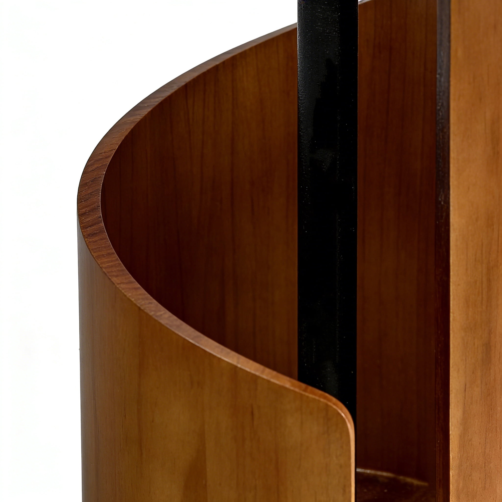 Standing Pine Wood Paper Towel Holder, 11.5" Countertop Dispenser Fits Jumbo Rolls, Modern Semi-Enclosed Design for One-Handed Tear, Brown/Natural/Black