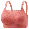 thumbnail image 4 of WREESH 3 Pack Push-Up Bra Adaptive Bra Women Embroidered Glossy Comfortable Breathable Bra Underwear No Underwire Bras Underwear Pink, 4 of 6