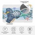 thumbnail image 3 of Blue Coastal Door Mat Indoor Outdoor, Beach Nautical Starfish Shell Coral Non Slip Welcome Mat with Rubber Backing, Absorbent Fabric Front Door Mats Entryway Rug for Home Patio Entrance 24"x36", 3 of 9