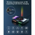 thumbnail image 5 of New bee Headset Stand with 7-Color RGB Light, 3-Port Hub (2 Type-C + 1 USB), Wireless Charger | Non-Slip Silicone Base, Universal Fit for All Headphones, Black, 5 of 12