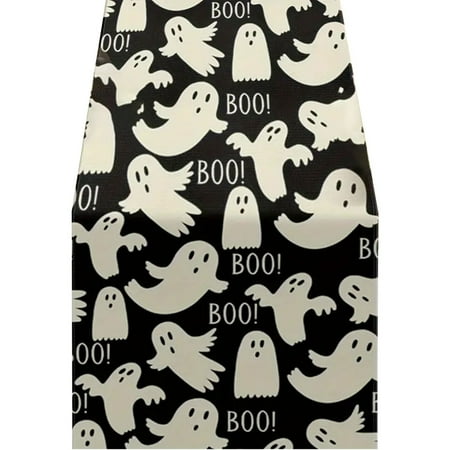 

Clearance! home essentials (Winged Ghost) Halloween table atmosphere decoration fabric table runner (33*183cm) F 1*Table runner Clearance sale!