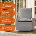 thumbnail image 3 of GASEE Baby Upholstered Glider Recliner Rocking Chair 360° Swivel for Nursery and Living Room – Corduroy Light Gray, 3 of 10