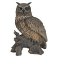 thumbnail image 5 of 23.5" Eagle Owl on Stump Outdoor Garden Statue, 5 of 5