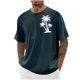 thumbnail image 1 of Camisas de Manga Larga para Hombres Imprimir Casual Cuello Redondo Blusa de Manga Corta, Camisas de Lino para Hombres, 1 of 4