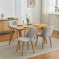 thumbnail image 2 of Juego de 2 Sillas de Comedor de Mediados de Siglo, Silla Decorativa de Tela Tapizada con Respaldo Alto y Patas de Madera, para Sala de Estar, Recámara, 2 of 39