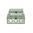 thumbnail image 3 of Set of 2 Blue Wooden Boxes with Overlayed Mirror Panels, 3 of 5