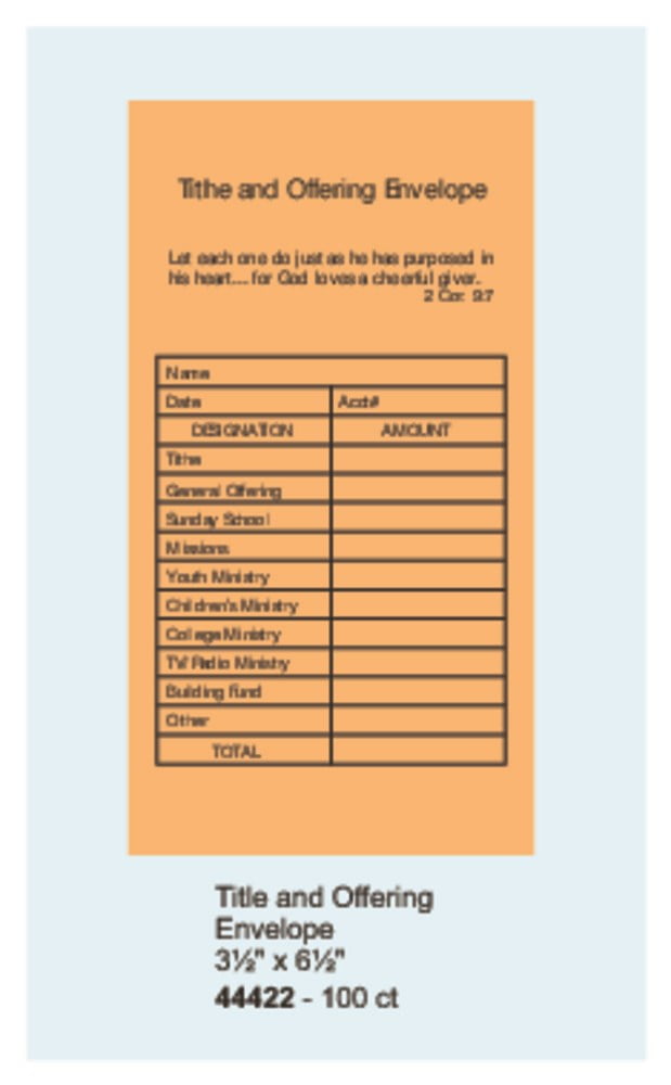 Offering EnvelopeTithe And Offering (3.5 X 6.5) (Pack Of 100) (Buff)