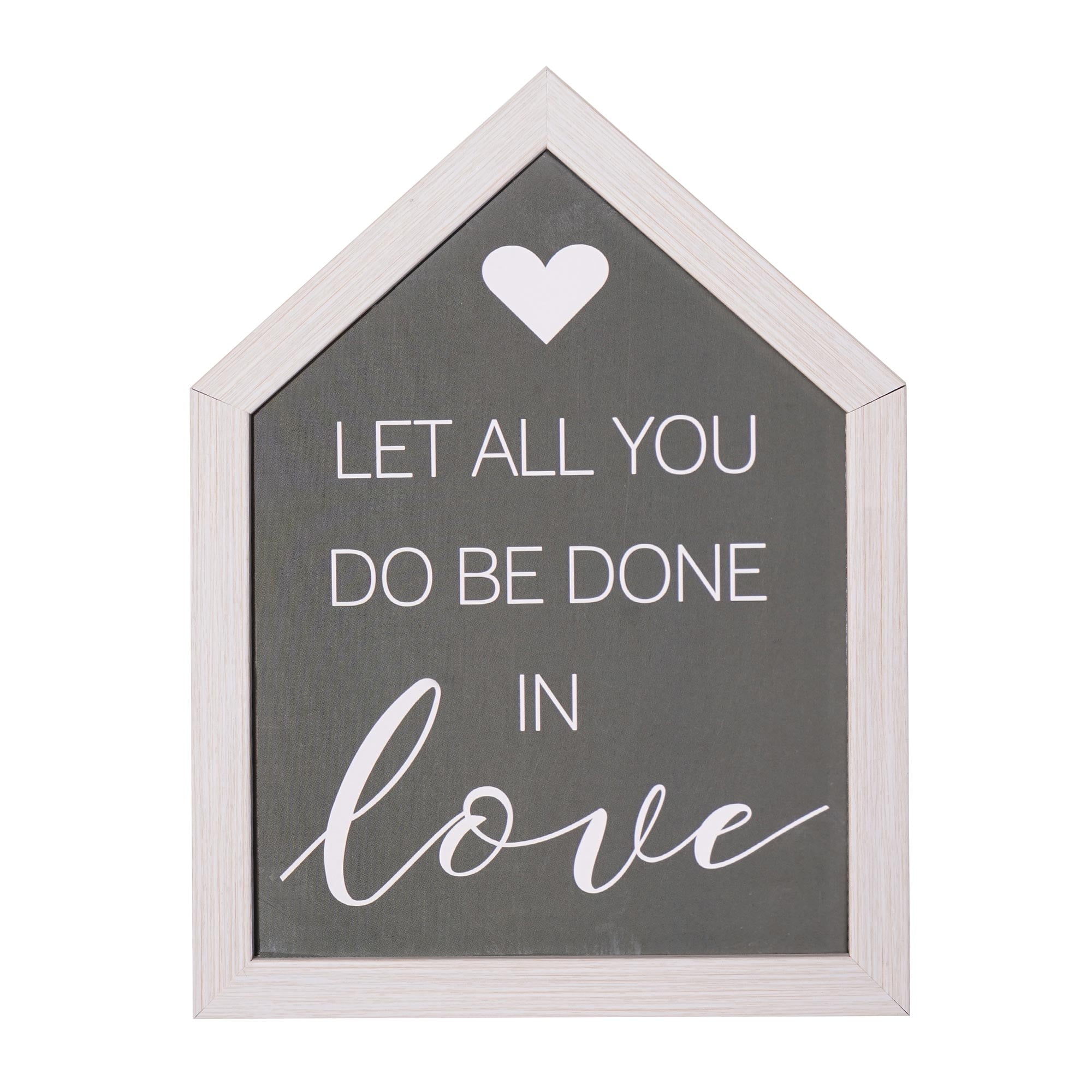 (2 pack) Crystal Art Gallery Be Done in Love Typographic House-Shaped Framed Wall Plaque Art - 8" x 6"