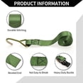 thumbnail image 4 of Unique Bargains Ratchet Tie Down Straps Adjustable 800kg 300cm/118.11" 1 Set Army Green, 4 of 7