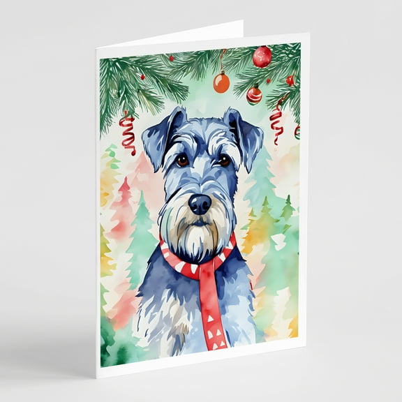 Schnauzer Christmas Greeting Cards Pack of 8 7 in x 5 in