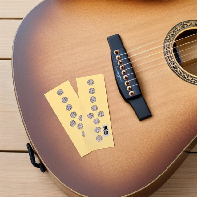 OUNONA 2Pcs PVC Fretboard Stickers with Soccer Design for Guitar Bass Acoustic Electric Instrument Decor