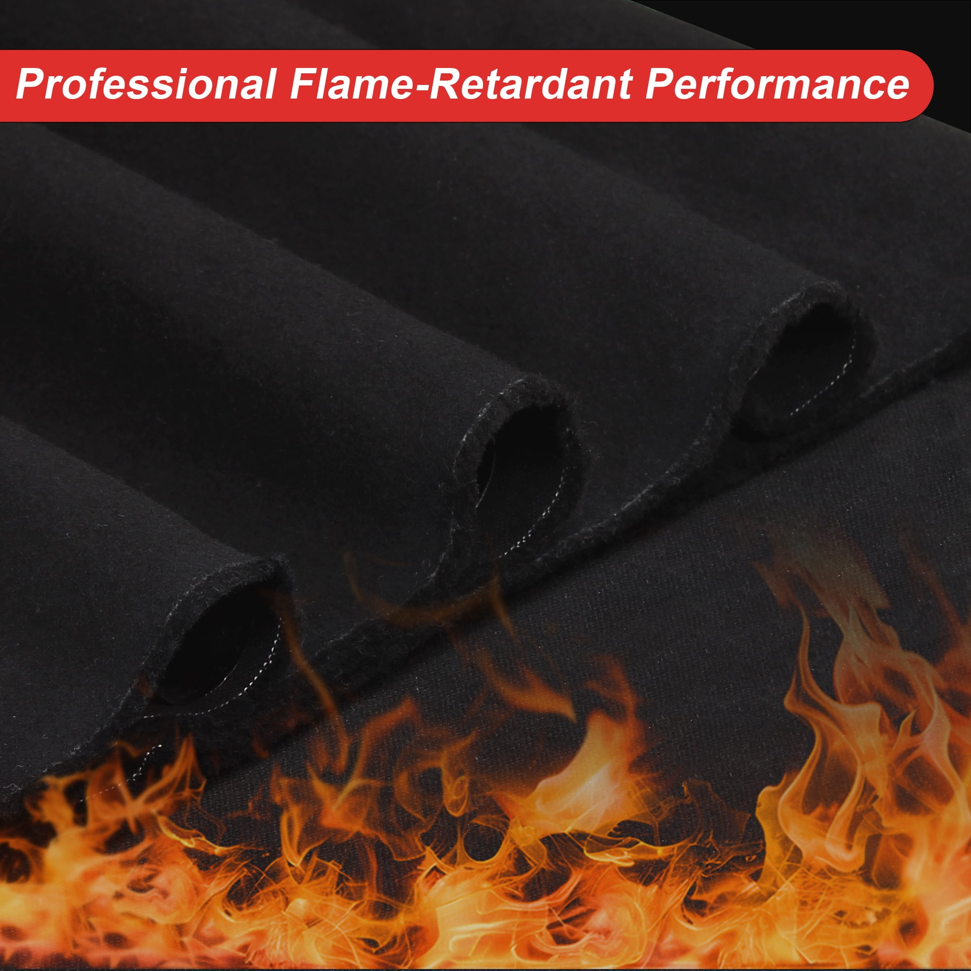 KALMORE Black Duvetyne Commando Cloth, Flame Retardant, Zero-Glare, Cotton Fabric for Photography Backdrop, Stage Backdrops, Studio Blackout Fabric (10, 25, 50 Yards Roll)