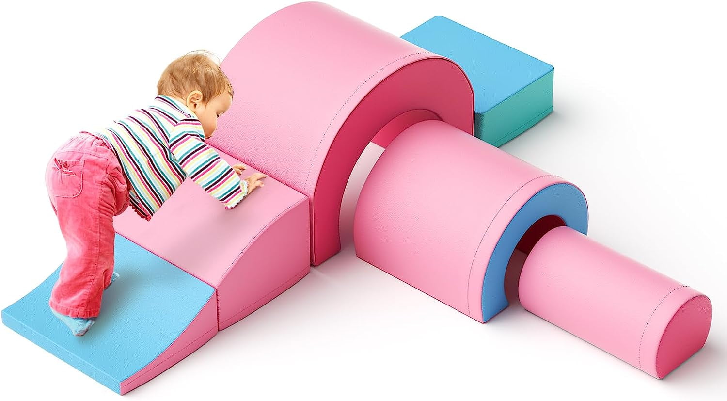 Foam Climbing Blocks, Soft Climbing Toys for Toddlers, 5 Pieces Crawl