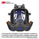 thumbnail image 4 of Respirador reutilizable integral 3M Secure Click FF-801 con lente grande, 4 of 8