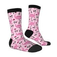 thumbnail image 4 of Yiaed Cute Watermelon Flamingo Print Great elasticity Crew Socks Sports socks for Men and Women, 4 of 5