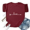 thumbnail image 4 of Baqcunre Valentine'S Day Shirts For Women Short Sleeved Printed Fashion Pattern Classic Loose Crewneck Top T Shirt(Wine S-XXL),Womens Tops Graphic Tees For Women Shirts For Women Womens Clothes, 4 of 4