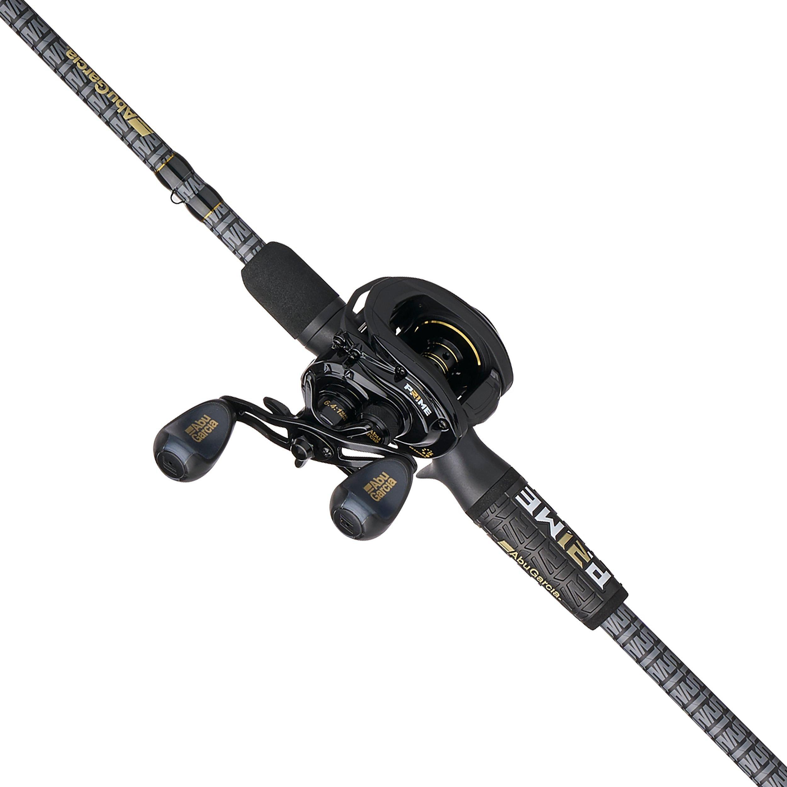 Abu Garcia Prime Baitcast Combo, 7' Medium Heavy, Black, Left-Handed