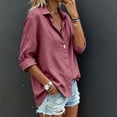 thumbnail image 4 of Bixock Women Button Down Shirts Long Sleeve Tops V Neck Casual Blouse Going Out Tops Soft Comfortable Work Office Daily Wear Fall/Winter Women Clothes, 4 of 6