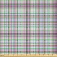 thumbnail image 2 of Ambesonne Checkered Fabric by the Yard Microfiber, Folklore Irish Design, 1 Yard, Violet Blue Turquoise, 2 of 2
