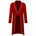 thumbnail image 2 of Victorian Frock Coat, Ringmaster Circus, Outfit Tailcoat, Long Tailcoat Magician, Long Tailcoat Magician Costume Gold Trim Victorian Frock Coat Ringmaster Circus Outfit for Movie Night, Red M, 2 of 6
