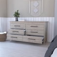 thumbnail image 4 of FM FURNITURE Luxor 6 Drawer Double Dresser Engineered Wood Light Gray, 4 of 7