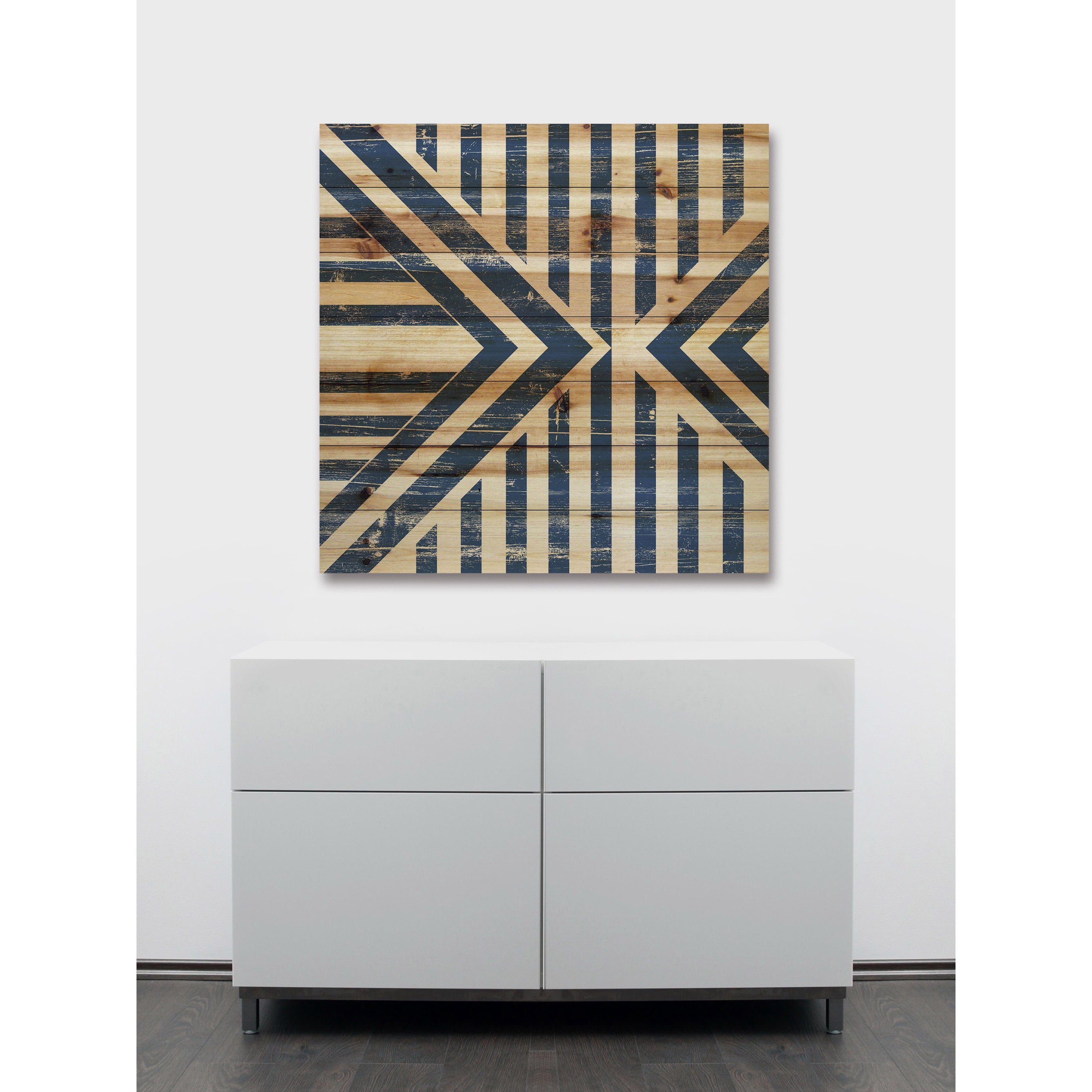 "Meeting Vees" Painting Print on Natural Pine Wood