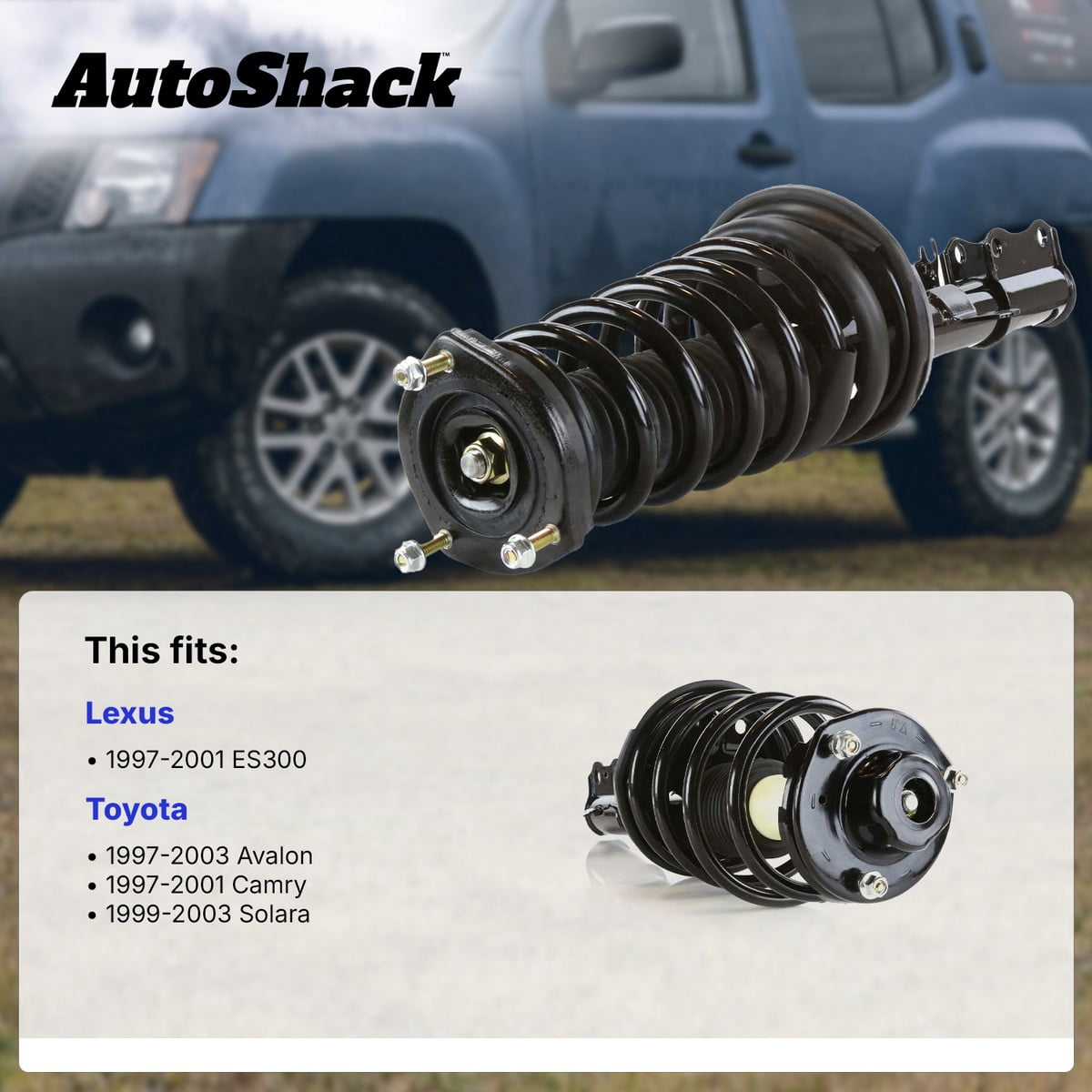 AutoShack Front Complete Strut & Coil Spring Assembly - Passenger Side for Toyota & Lexus, Camry 1997-2001 Avalon 1997-2003 ES300 1997-2001 Solara 1999-2003, FWD L4 2.2L 2.4L V6 3.0L