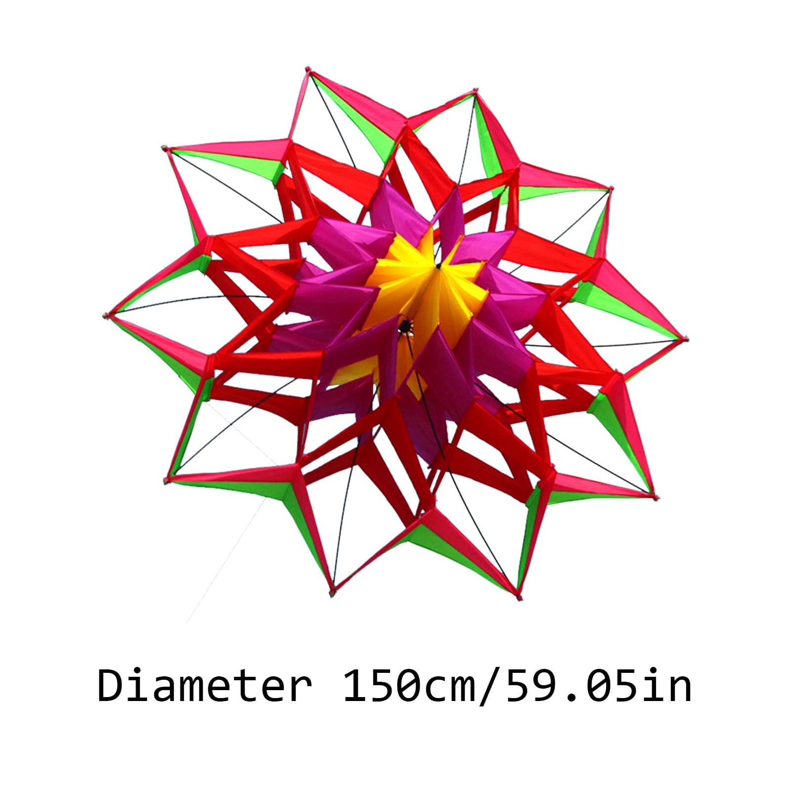 High Flying 3D Lotuses Kites Checkered Polyester Light in Weight Design For Boys Family Outdoor Fun