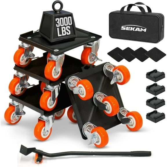 Upgraded Furniture Dolly, Heavy Furniture Movers with 5 Wheels, 3000 LBS, 6.3 x 6.3 Inches Furniture Sliders - Easily Move Cabinets, Sofas, Appliances, and More