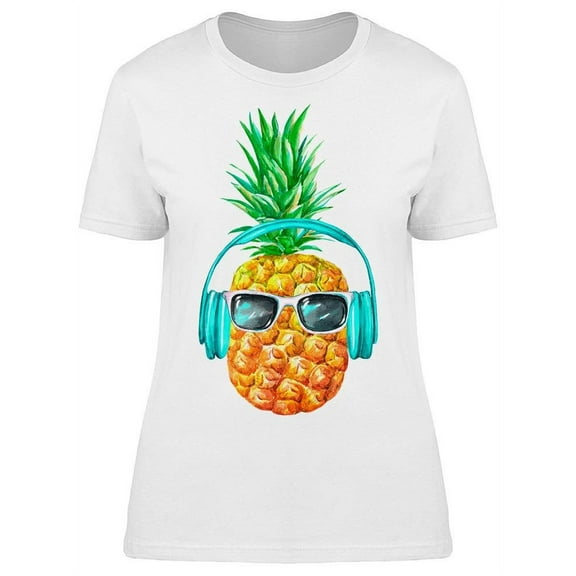 Pineapple W/Headphones
 T-Shirt Women -Image by Shutterstock, Female x-Large