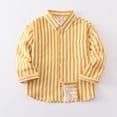 thumbnail image 5 of FYDUU Toddler Boys Long Sleeve Striped Shirt School Uniform Tops Child Kids Button Down Dress Shirts Little Boy's Back To School Shirt 18-24 Months, 5 of 6