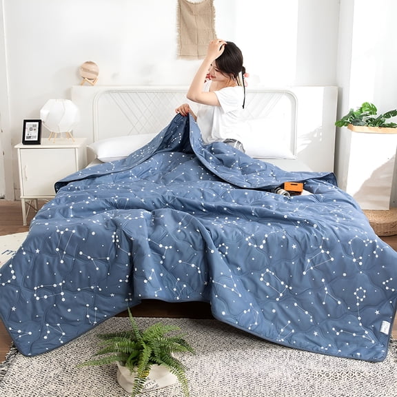 AUQ Quilts Twin/Queen/King/Full/California King Size for Hot Sleepers Lightweight Soft Breathable All Seasons Cooling Throw for Night Sweats
