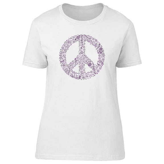 Purple Floral Peace Symbol Tee Men's -Image by Shutterstock