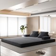 thumbnail image 3 of Miniyam Convertible Modular Floor Sofa Bed, Chenille Floor Couch with Backrest for Living Room, Dark Gray, 3 of 9