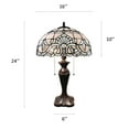 thumbnail image 7 of Tiffany Table Lamp White Stained Glass Baroque Style Lavender LED Bulbs Included For Bedroom Living Room 16"W*16"D*24"H, 7 of 7