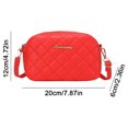 thumbnail image 3 of YUANHUILI Women Embroidered Crossbody Bag PU Lattice Shoulder Messenger Bag (Red), 3 of 7