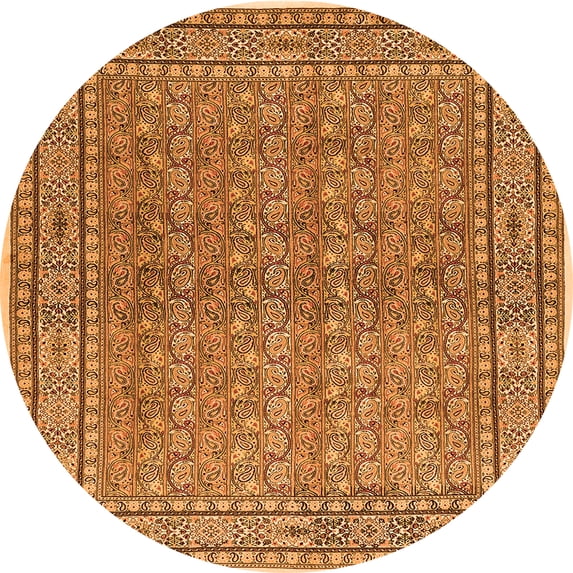 Ahgly Company Indoor Round Persian Orange Traditional Area Rugs, 4' Round