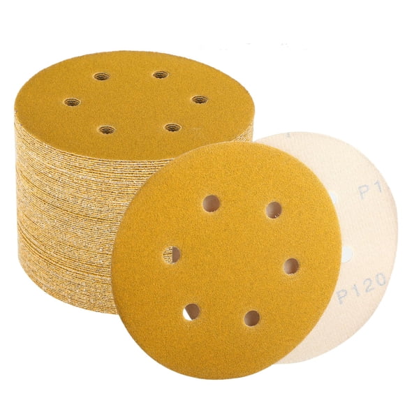 Discos de lijado Keeimp, 6 pulgadas, grano 120, gancho y bucle, paquete de 100