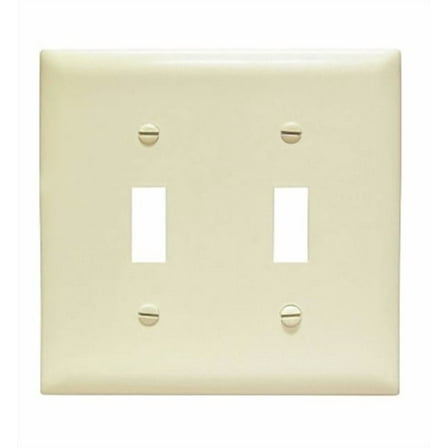 Pass and Seymour TPJ2-I Ivory Trademaster Jumbo Two Gang Toggle Light Switch Wall Plate