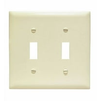 Pass and Seymour TPJ2-I Ivory Trademaster Jumbo Two Gang Toggle Light Switch Wall Plate