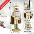 thumbnail image 6 of Ornativity Christmas Gold King Nutcracker Glittered Wooden Nutcracker Man with Fur Cape and Staff, 6 of 10