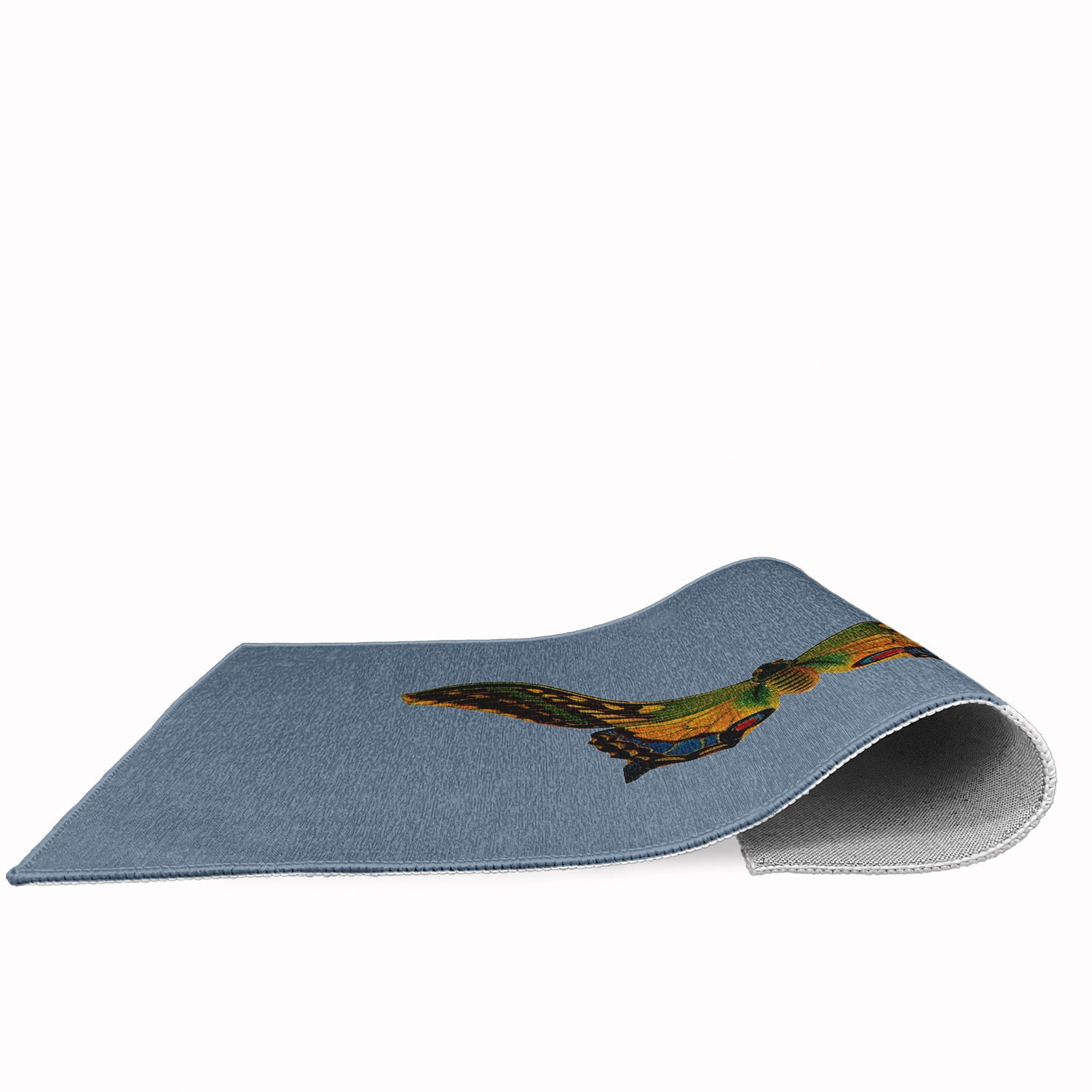 24" 36" Simply Daisy Colorful Butterfly Swallowtail Novelty Chenille Area Rug, Dusty Smoke Blue